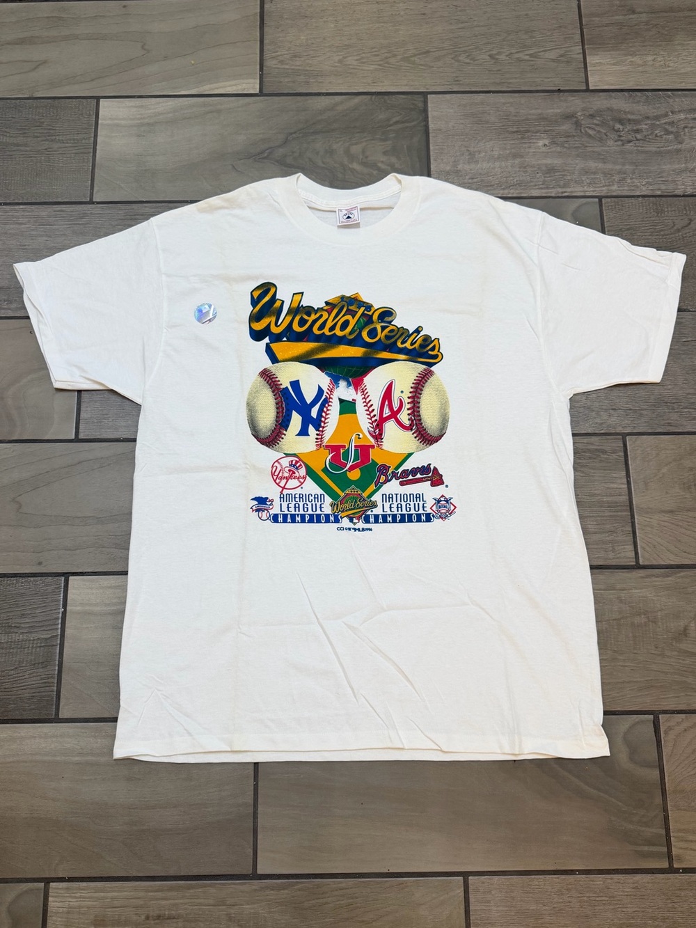 Vintage 1996 New York Yankees vs Atlanta Braves World Series T-Shirt MLB Delta